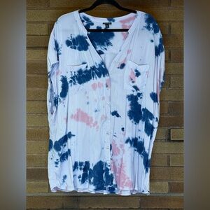 Torrid Tie-Dye Button-Up Women Top